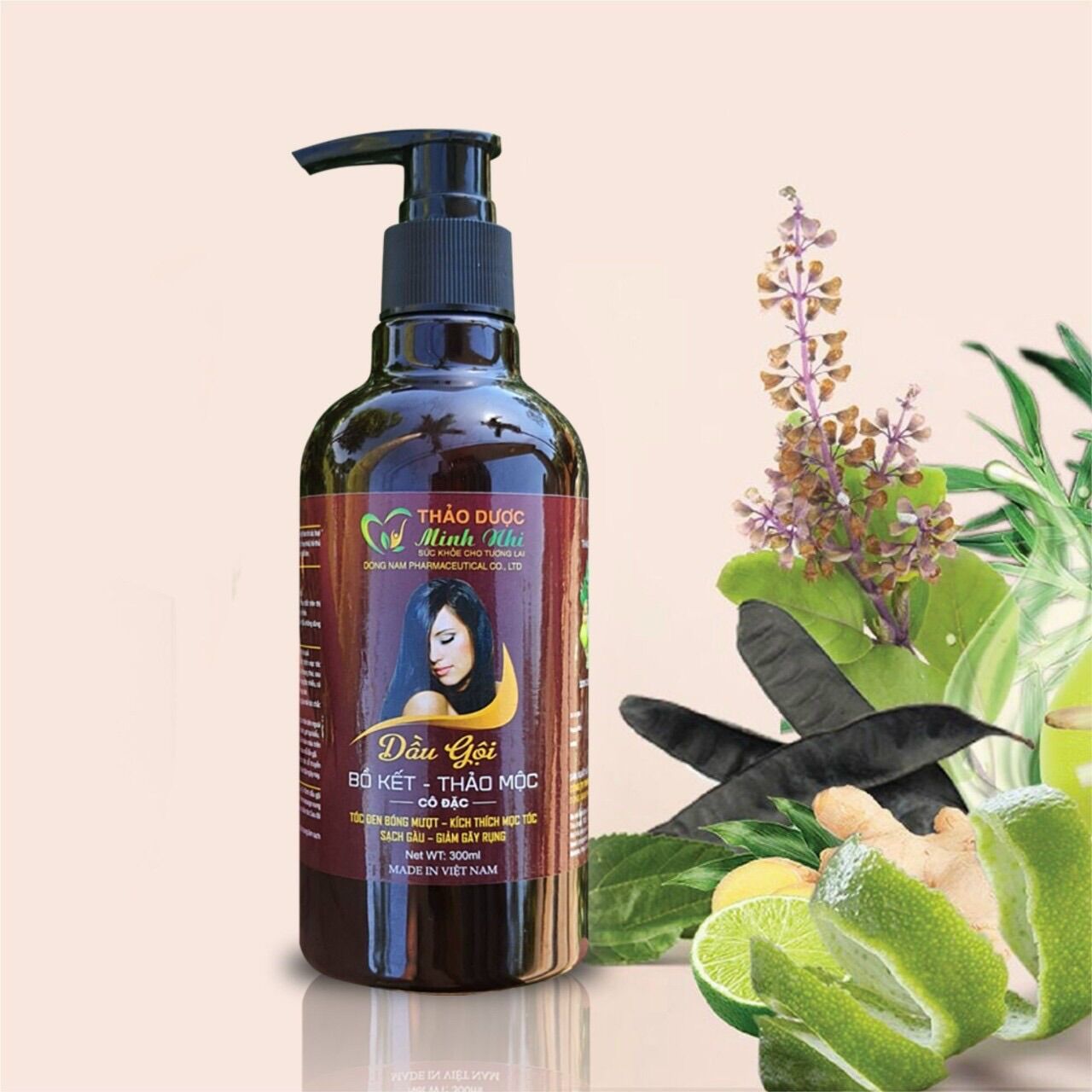 Dầu gội bồ kết thảo mộc/Chiết xuất cô đặc/Kích thích mọc tóc/Sạch gàu/Giảm gãy rụng