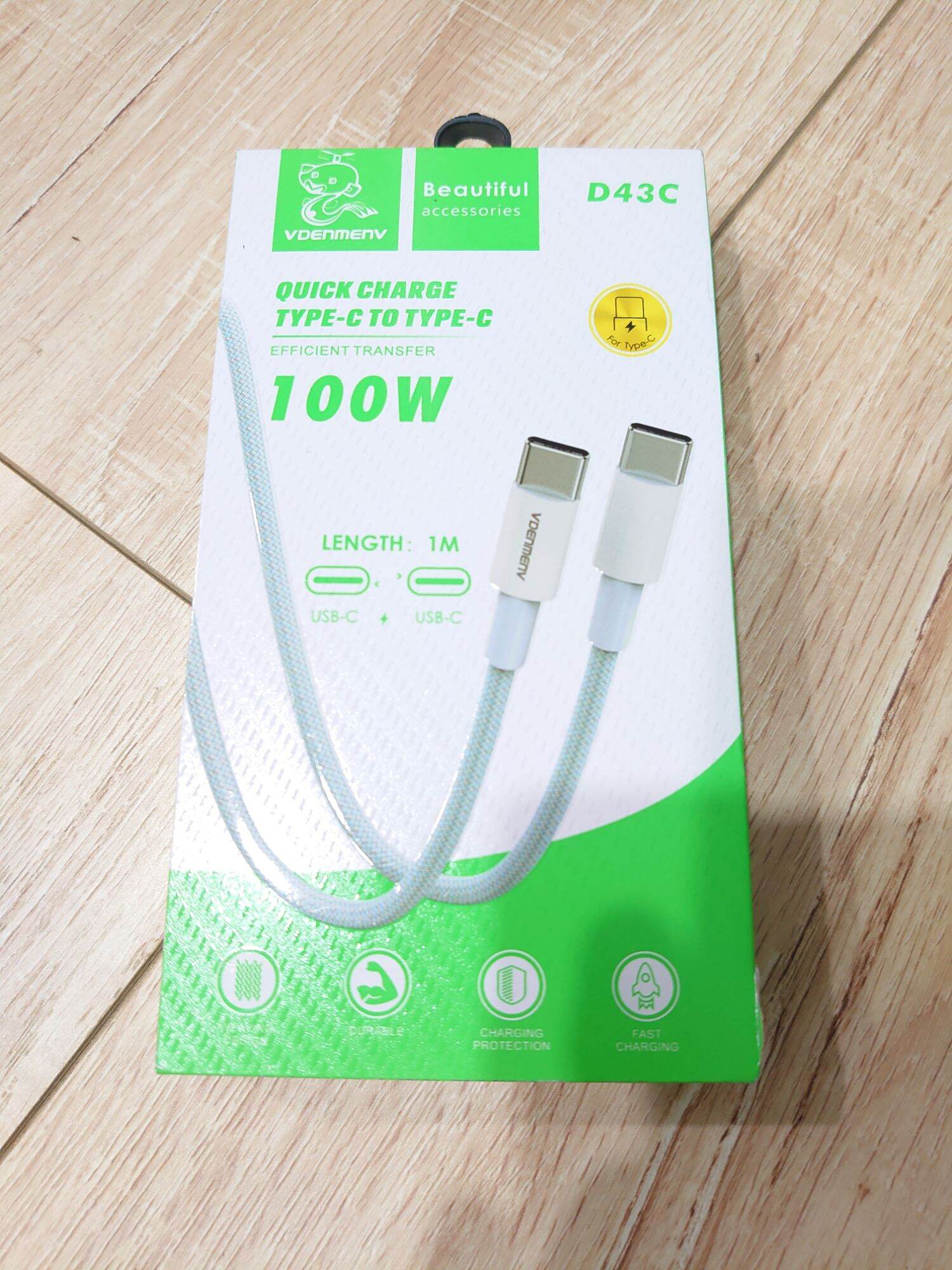 Cáp sạc siêu nhanh Denmen D43C TypeC to TypeC