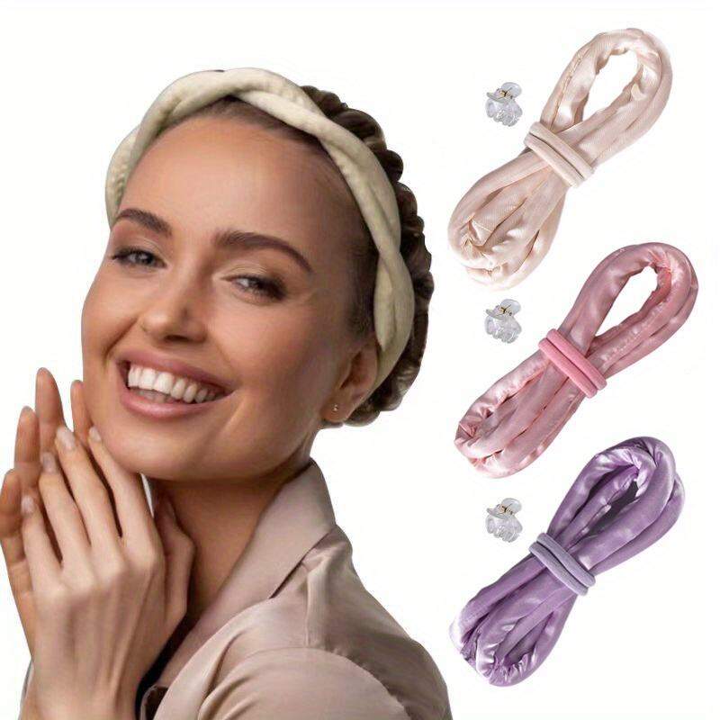 Bộ Uốn Tóc Không Nhiệt Có Dây Đeo Đầu Nhẫn Kẹp DIY Con Lăn Tóc Xốp Mềm Dụng Cụ Làm Tóc Chuyên Nghiệp Để Tạo Kiểu Tóc Mềm Mại