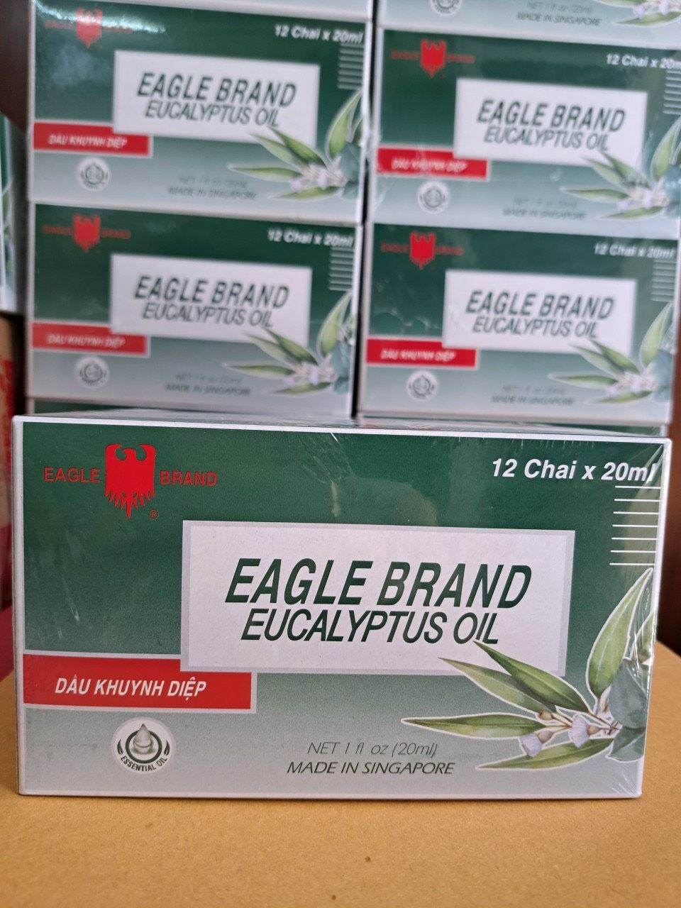 Lốc 12 dầu khuynh diệp mỹ _ dầu khuynh diệp con ó eagle brand eucalyptus oil 20ml