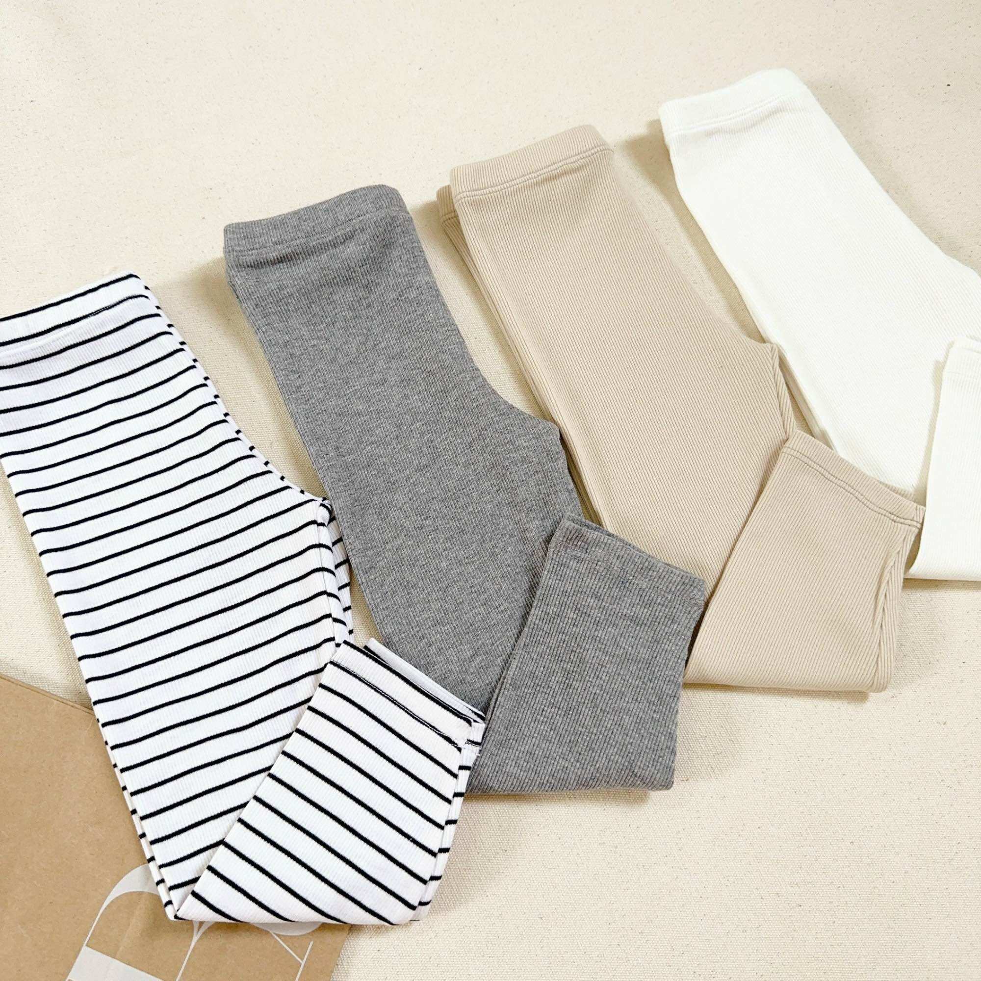 Set 4 quần legging tăm dài cho bé gái