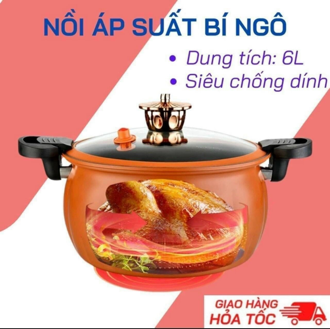 Nồi áp suất bí ngô dung tích 6 lit