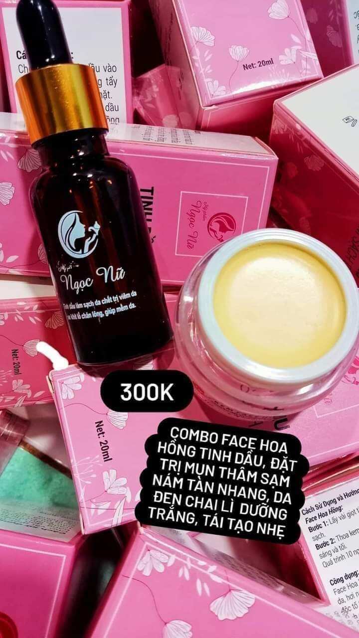 Combo face hoa hồng ngọc nữ