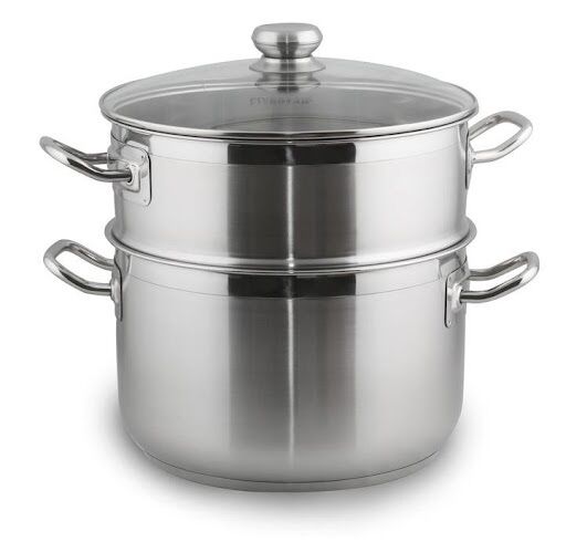 Bộ nồi xửng hấp Inox 3 đáy Fivestar 28cm nắp kính dùng bếp từ
