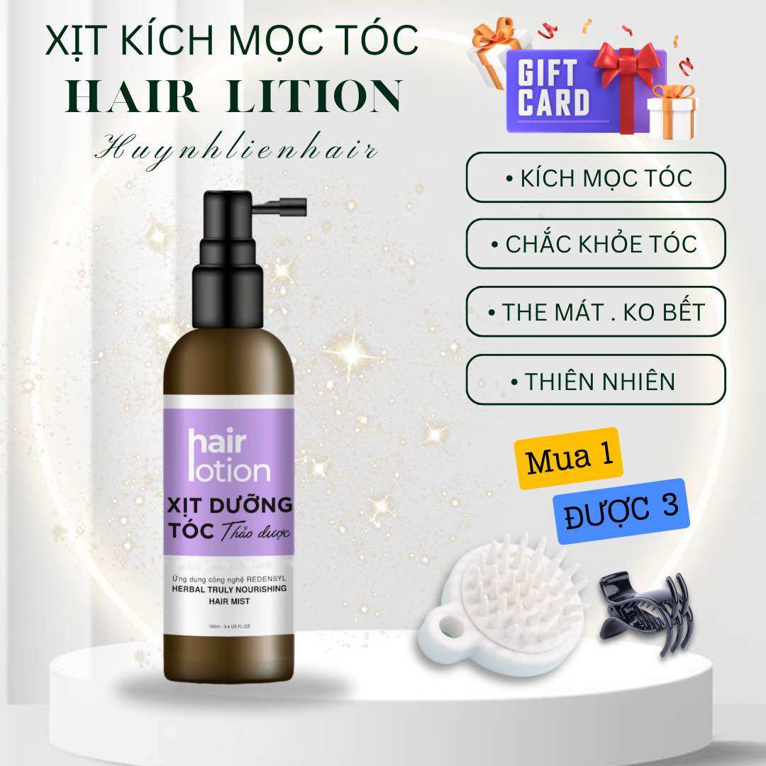 Xịt Kích Mọc Tóc [Handmade] 100ml Cao Thảo Dược Dưỡng Tóc Giúp Tóc Mọc Nhanh Dài