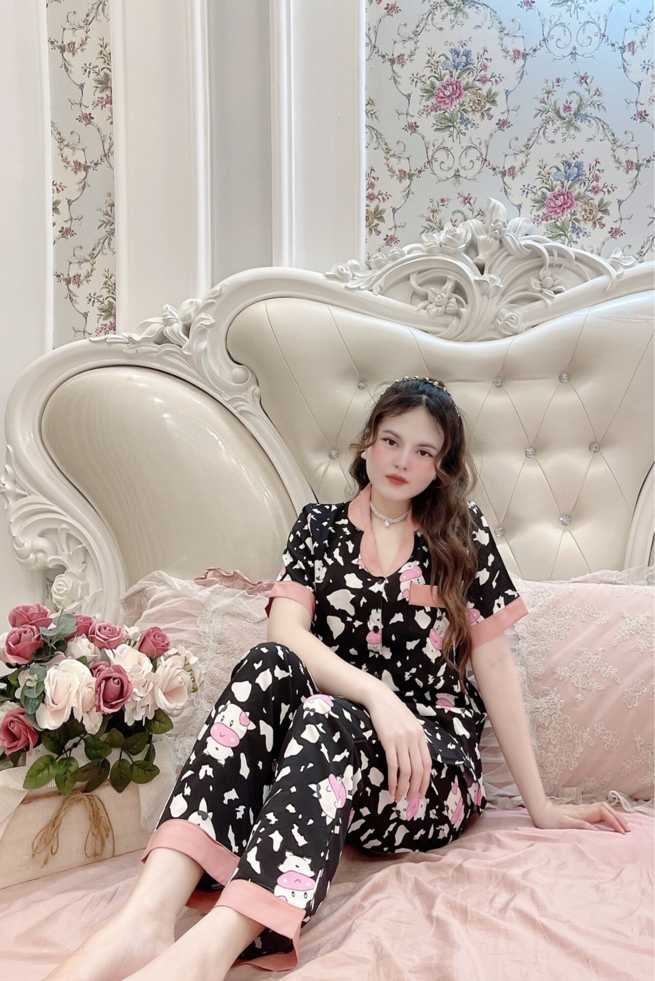 ĐỒ BỘ PIJAMA LỤA THÁI TNQD FREESIZE DƯỚI 60KG (XẢ LỖ NGHỈ BÁN)