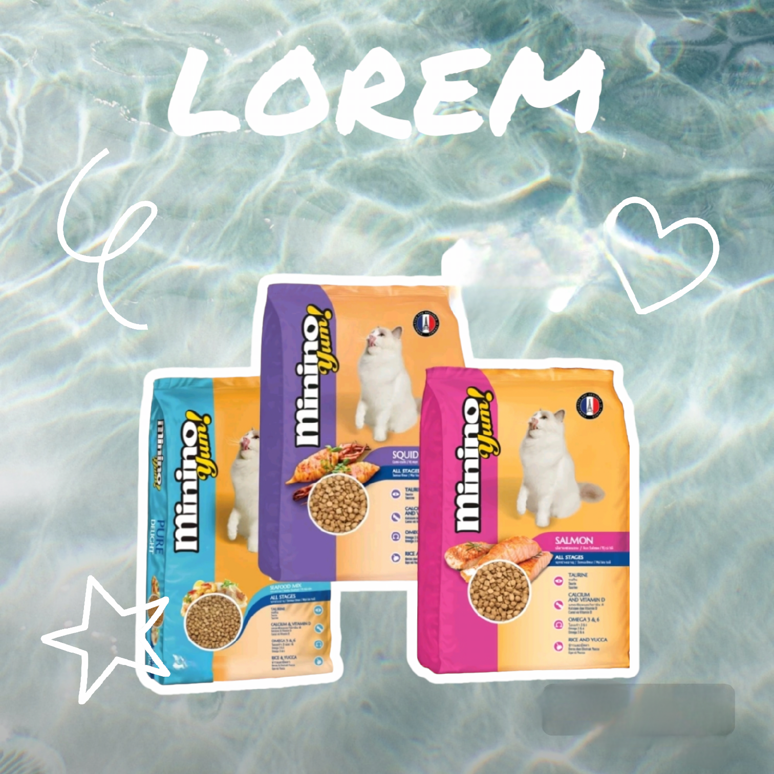 Thức ăn hạt khô cho mèo Minino Yum gói 350gr thơm ngon,đủ vị.