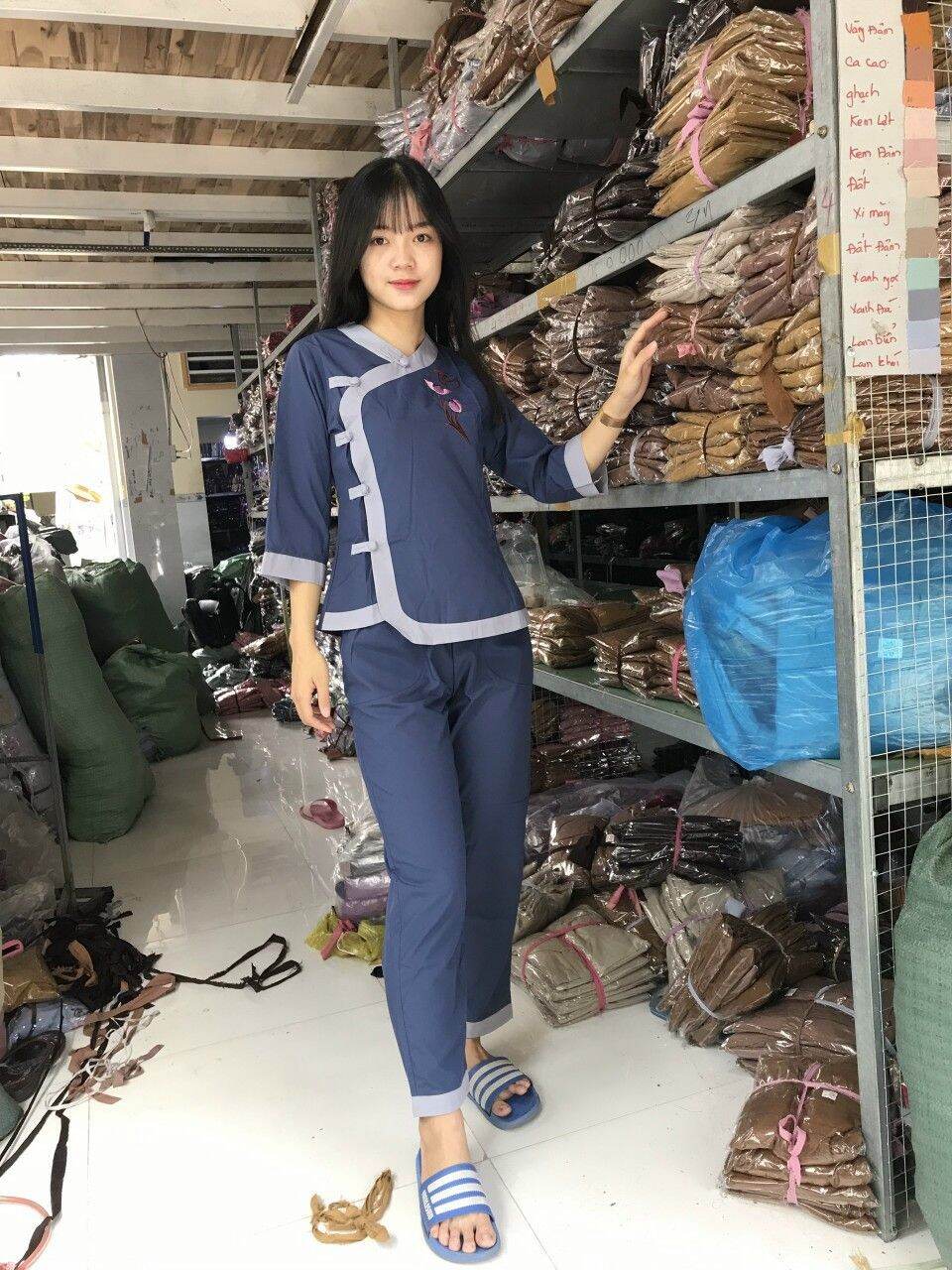 đồ lam đi chùa#độ bộ nữ phật tử