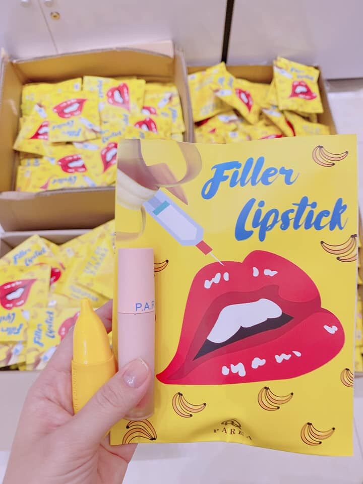 Son Chuối Filler Lipstick + son lì cam đất