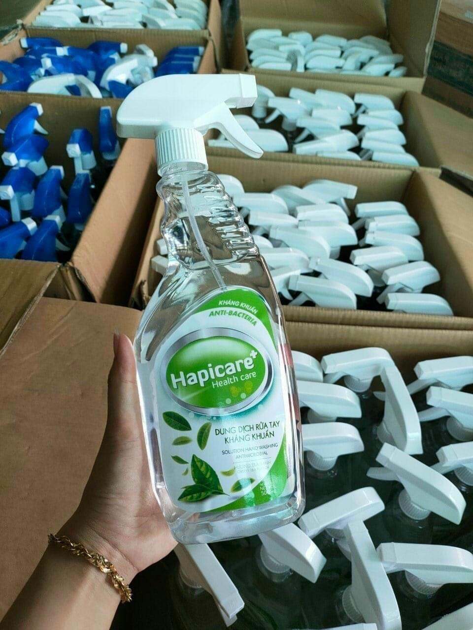 Chai xịt khuẩn HapiCare (Dung tích 500ml) / Dung dịch rửa tay kháng khuẩn / Nước khử khuẩn