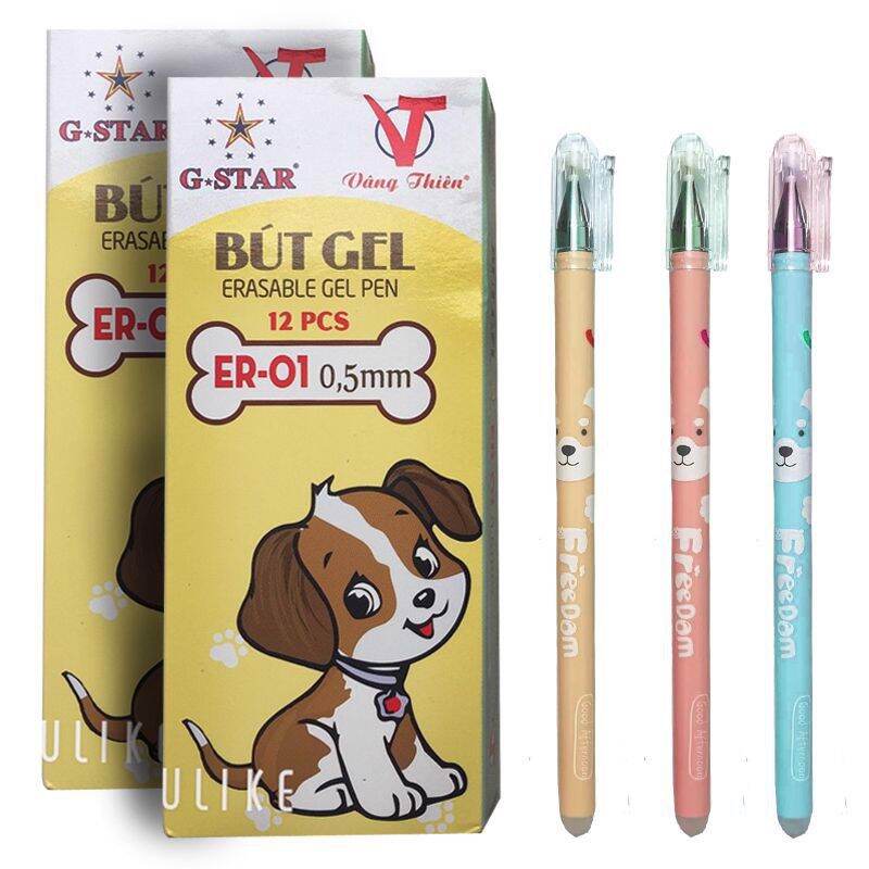 Dụng cụ học tập - Bút gel tím xóa được loại tốt mực đều hàng thương hiệu