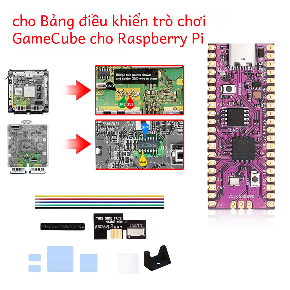 Picoboot Ban Ipl Thay Thế Modchip Rp2040 USB Type-C Dành Cho Máy Nintendo Gamecube Ngc Dual-core Sd2