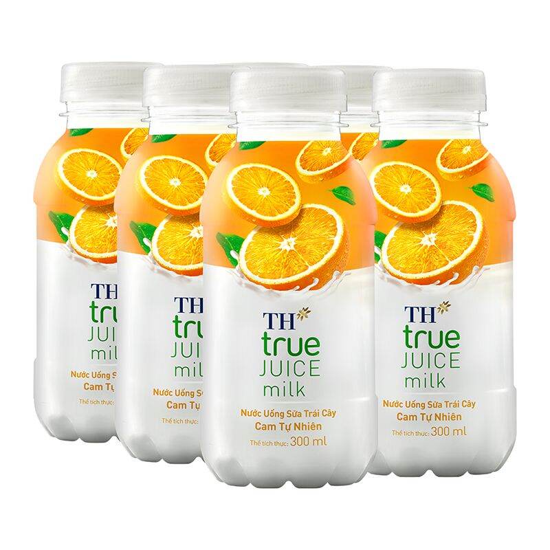 [HCM]Nước uống sữa trái cây Cam tự nhiên – TH TRUE JUICE MILK 06 chai 300ml
