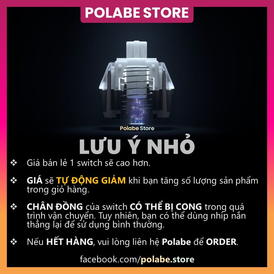KTT PEACH linear switch Công tắc bàn phím cơ KTT Hyacinth Hyperboring switch - Polabe Store