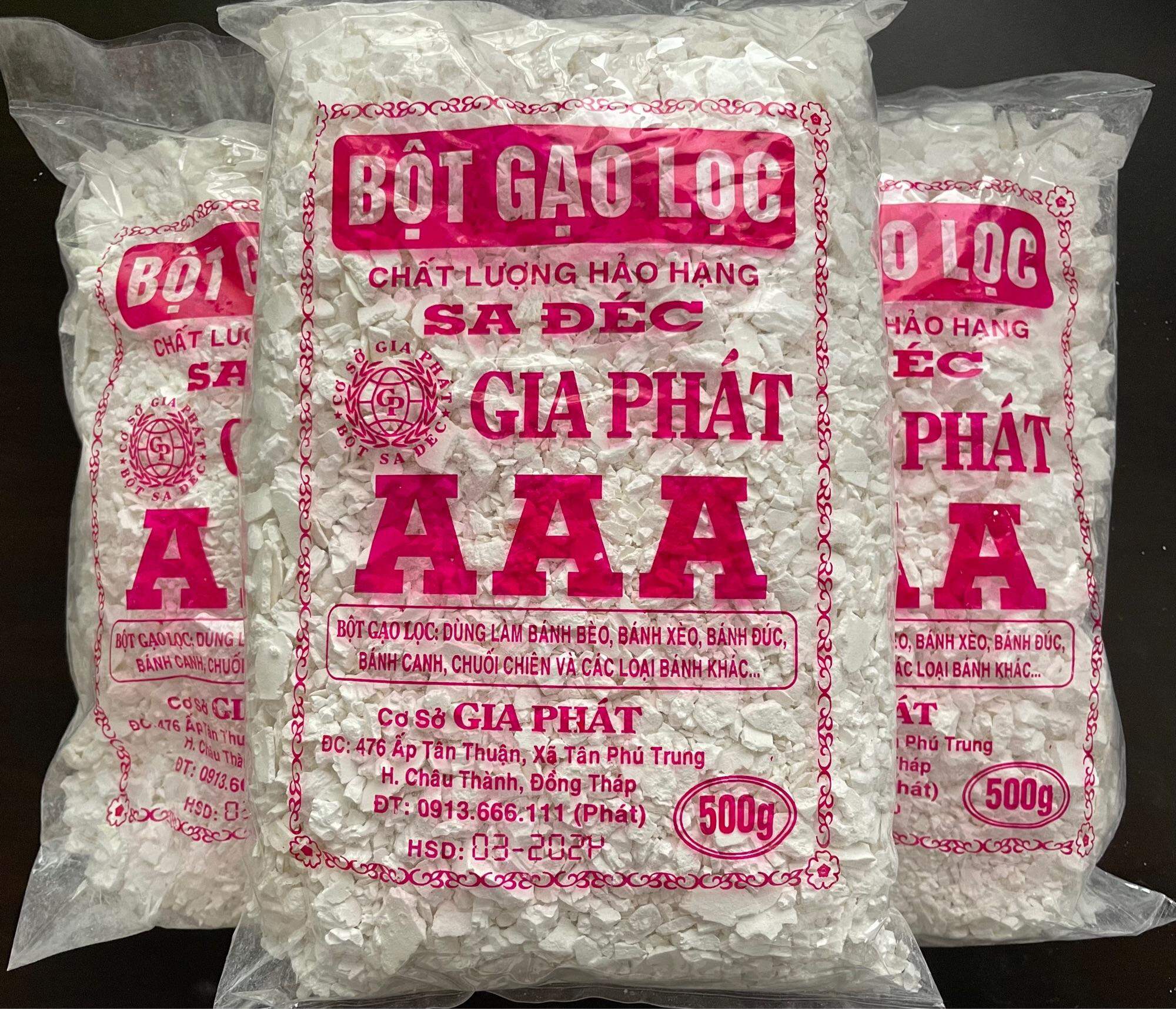 Bột gạo lọc AAA Sa Đéc hiệu Gia Phát 500g chuyên làm bánh xèo,bánh khọt, chuối chiên , làm bột chiên giòn và các loại bánh khác