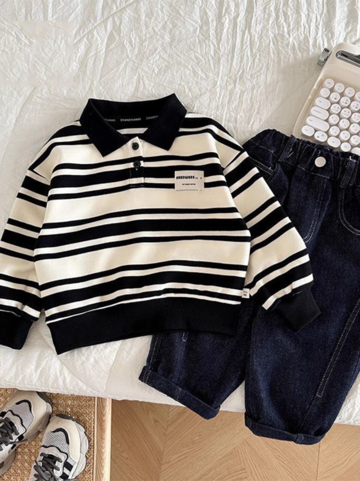 Áo Sơ Mi Trẻ Em Mùa Xuân Mùa Thu Sọc Polo Áo Hoodie Áo Khoác Ngoài Mỏng Dài Tay Bé Trai Em Bé Mùa Th