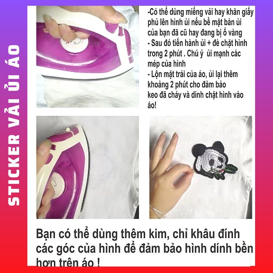 Hình thêu ủi nhiệt trang trí lên áo