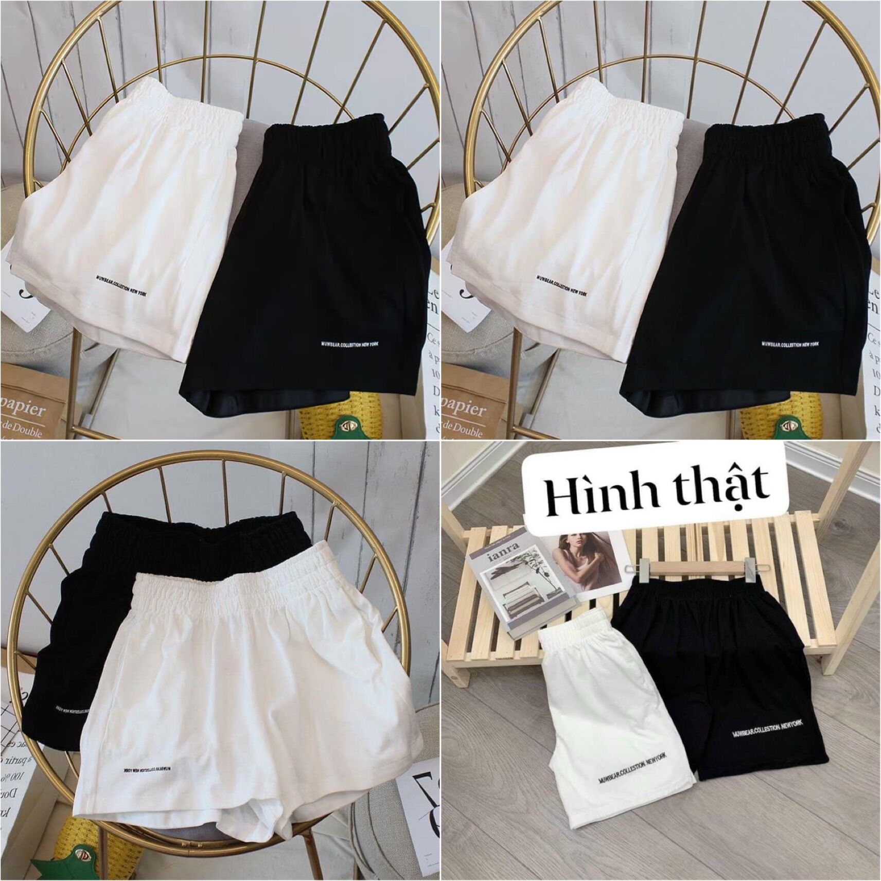 Quần đùi lưng thun có túi thêu chữ đẹp