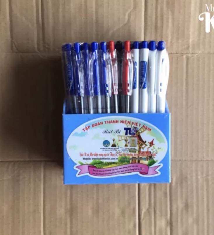 Set 10 Cây Bút Bi Xanh, Mực êm, Bi Kệ (nét: 0.7mm)