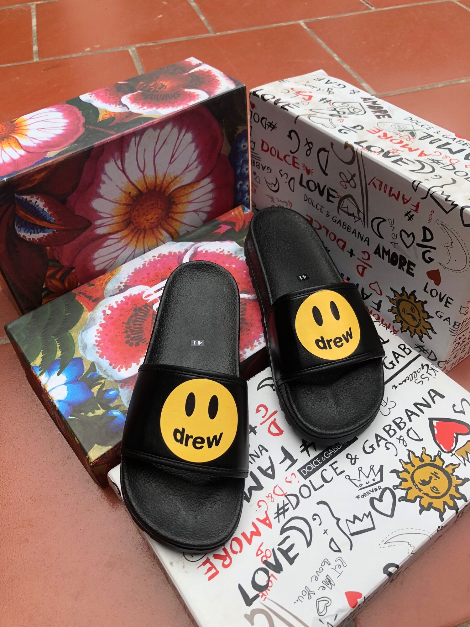 Dép nam quai ngang hình mặt cười full size 38-43