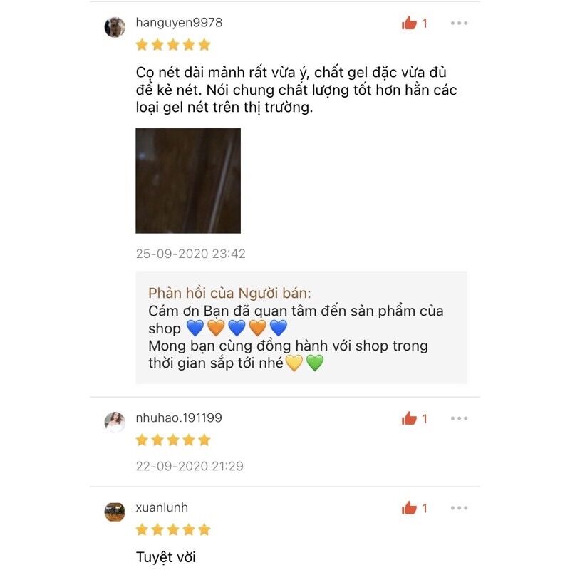 Cọ Nét Gel Fol ,LẺ CHAI ,Khách Chọn Màu