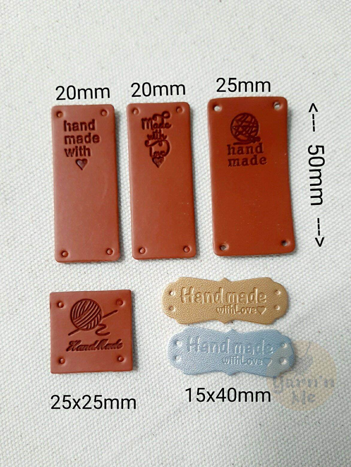 Set 2 tag da, mạc giả da trang trí quần áo, túi ví, mũ nón
