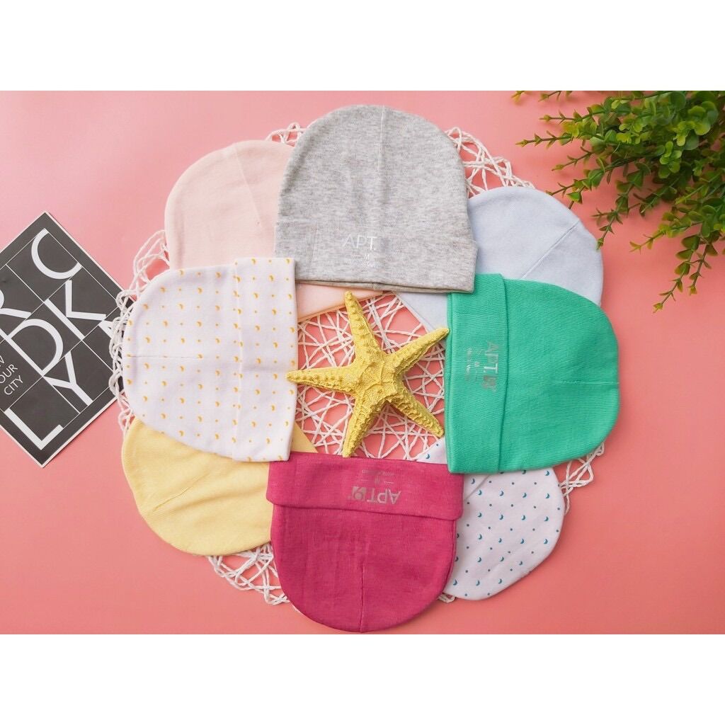 Nón cotton cho bé sơ sinh dưới 6kg co giãn tốt