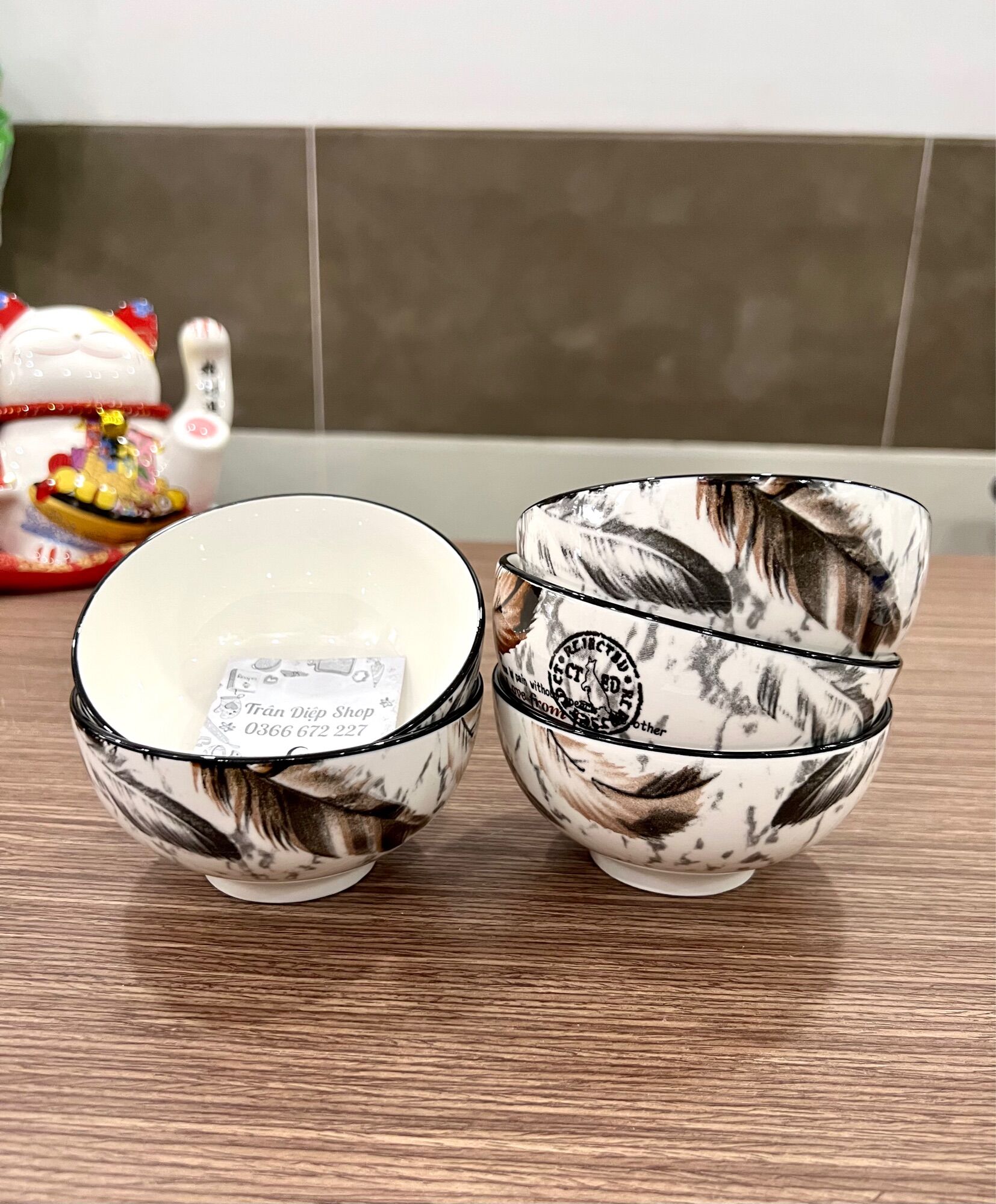 Combo 10 chén sứ hoa văn sang trọng
