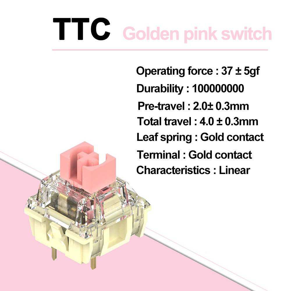 TTC Gold Pink V2 linear switch bàn phím cơ Polabe Store TTC switch