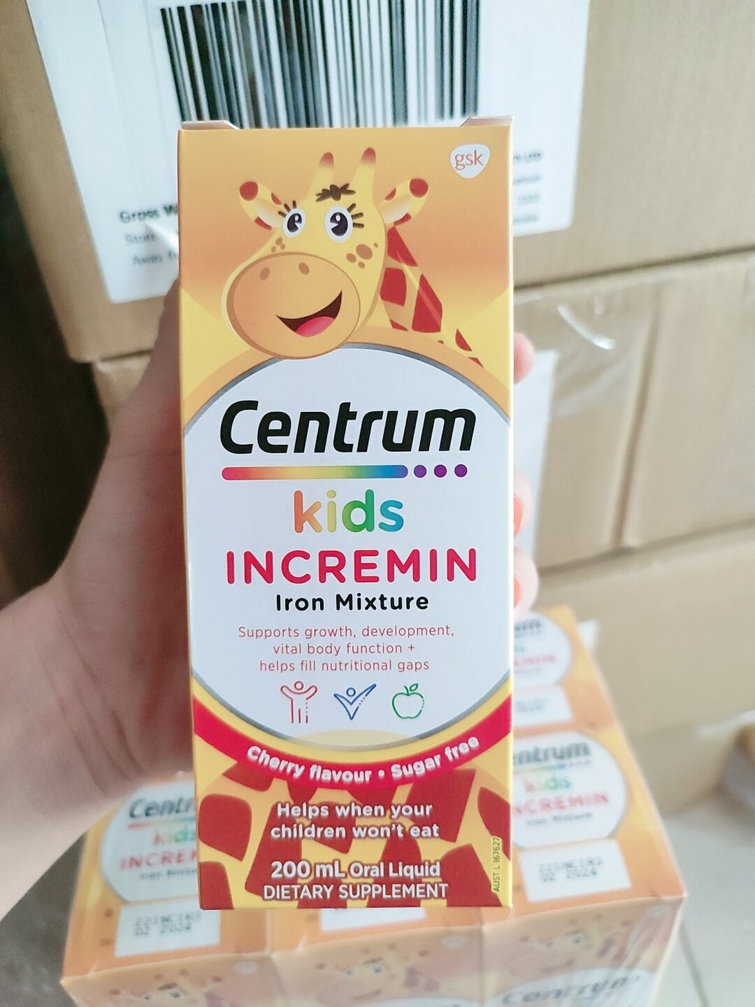 Date 10/2024. mẫu mới -siro cho trẻ biếng ăn centrum kids incremin iron mixture của úc 200ml