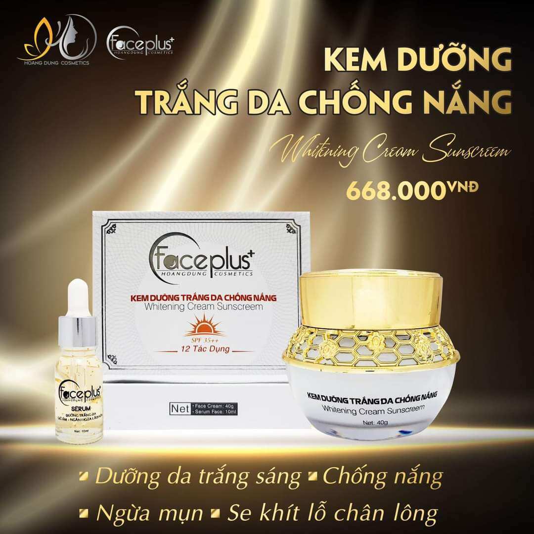 Kem faceplus dưỡng trắng da chống nắng 40g tặng serum dưỡng da 10ml