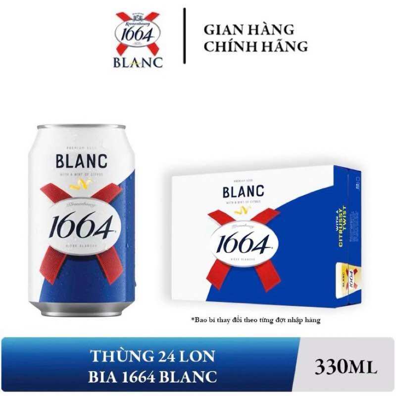 [T1/2025] Bia Blanc 1664 Pháp 330ml thùng 24lon (Trái cây nhập khẩu Q3)