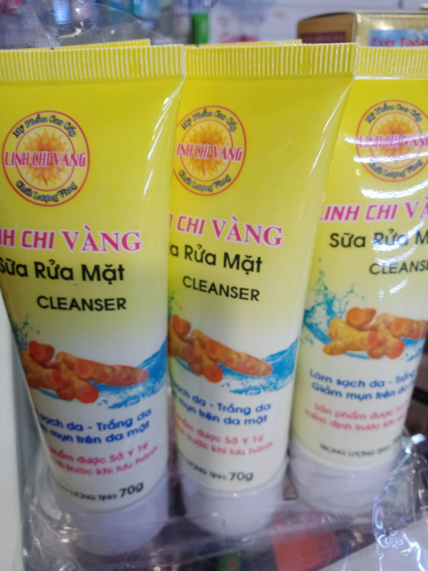 [HCM]Sữa Rửa Mặt Linh Chi Vàng 80g
