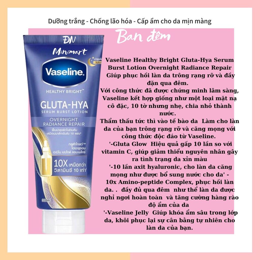 Sữa dưỡng thể Vaseline Gluta Hya serum 10x Thái Lan