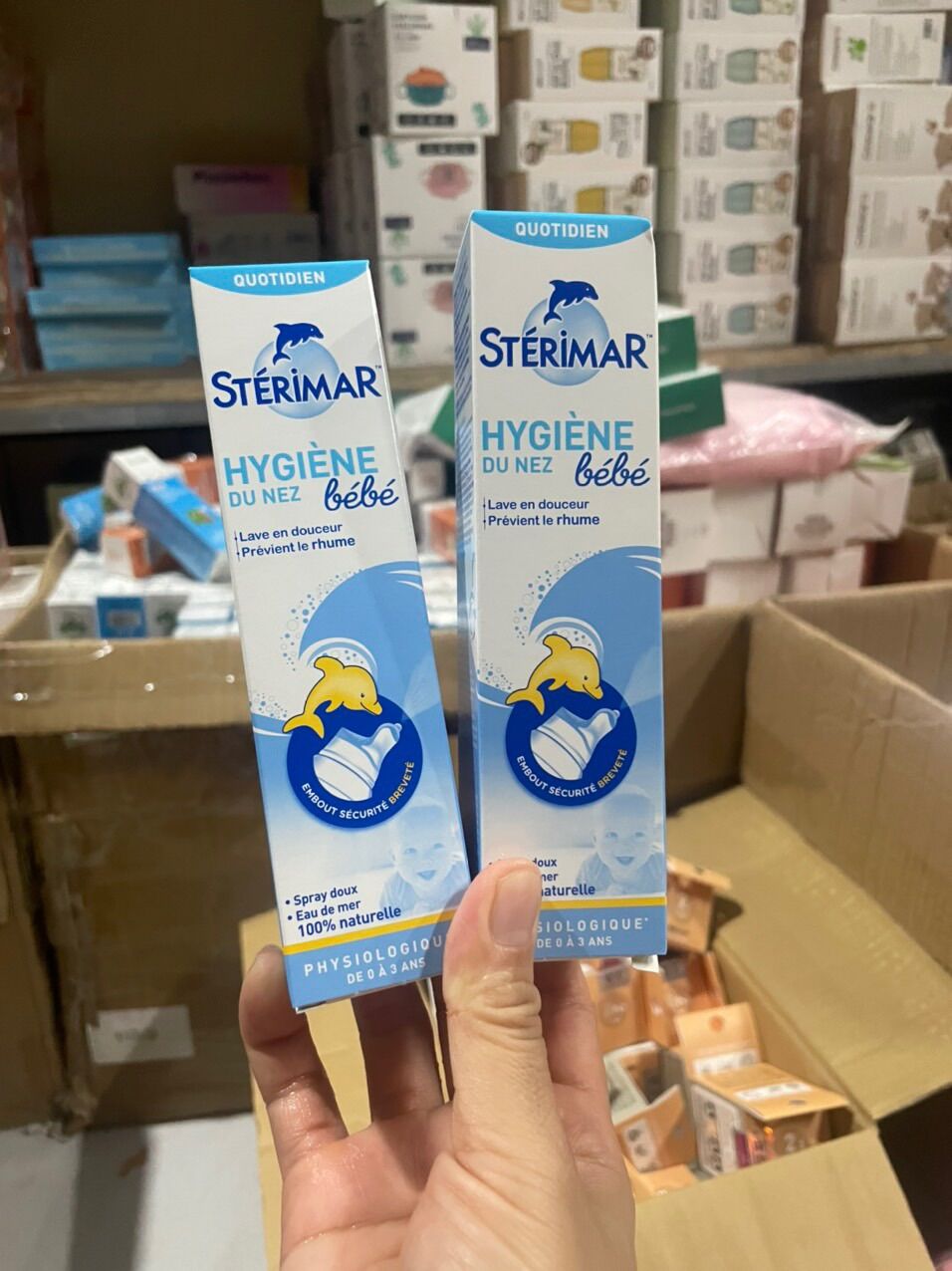 Combo 2 chai xịt muối mũi cá heo sterimar pháp 50ml date 2025