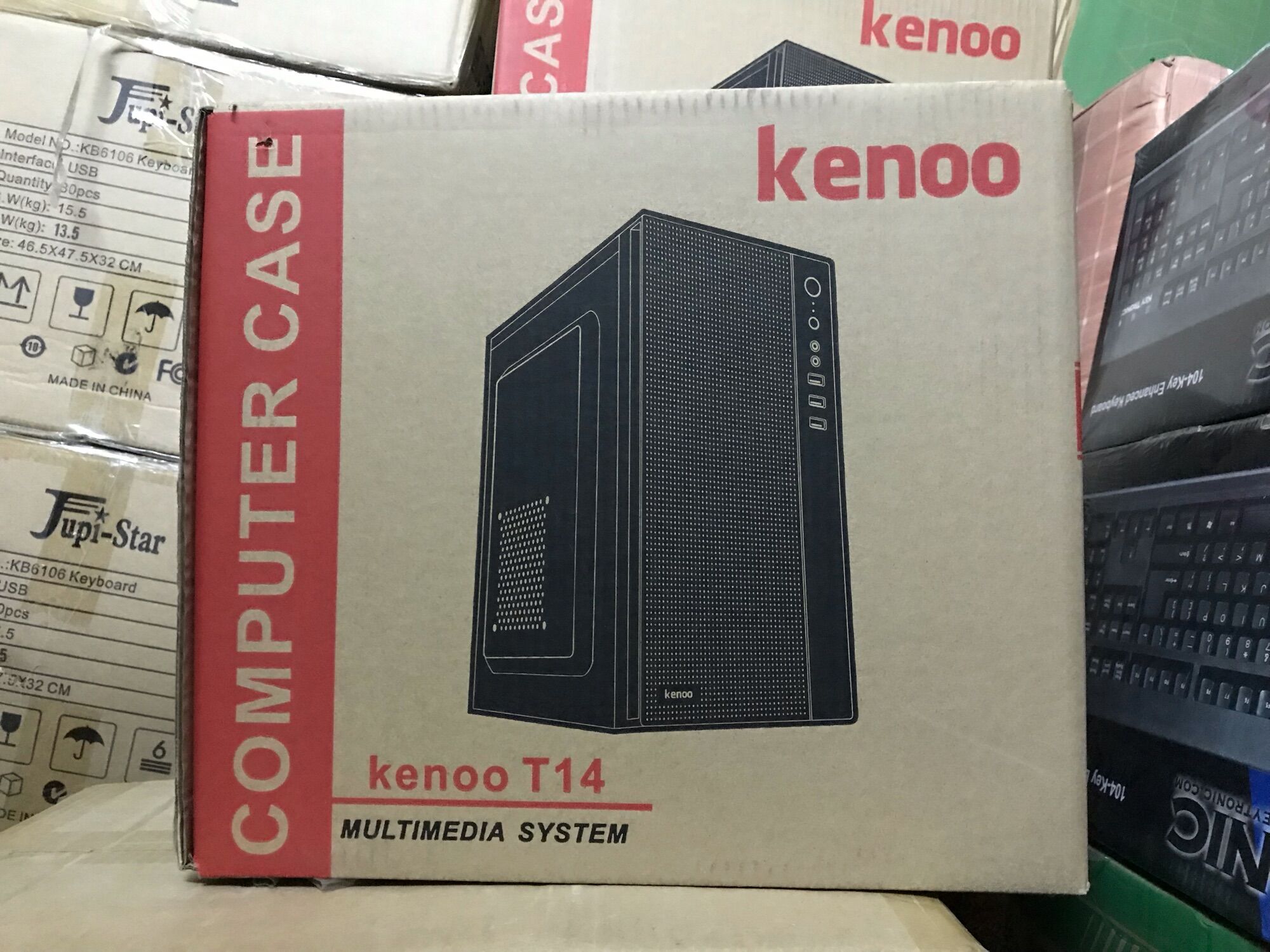 Vỏ Case Máy tính KENOO T12, T13, T14 (Mini Tower/Màu Đen) - Chính hãng