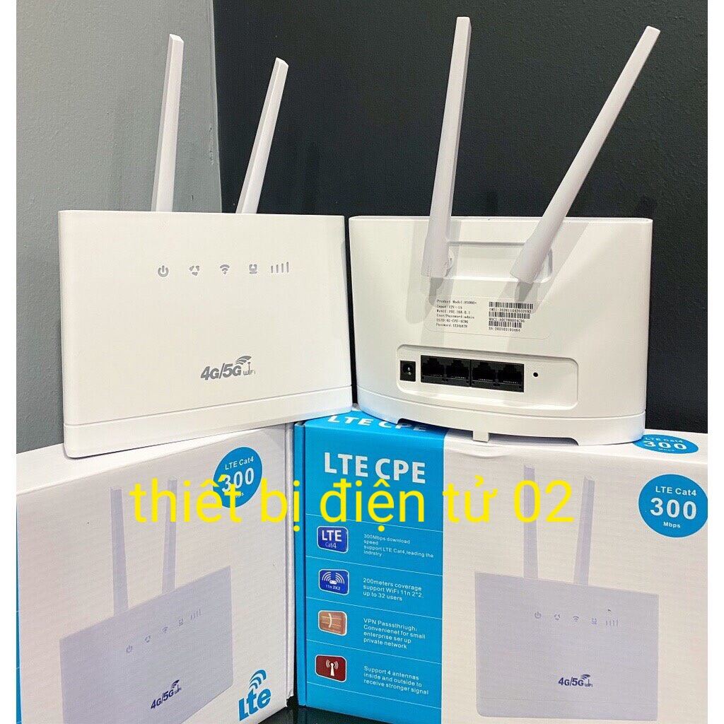 Bộ phát wifi từ sim 4G LTE CPE RS980 Plus- hỗ trợ kết nối cùng lúc 32 thiết bị- tốc độ 300Mbps - hỗ trợ 3 cổng lan + 1 cổng wan