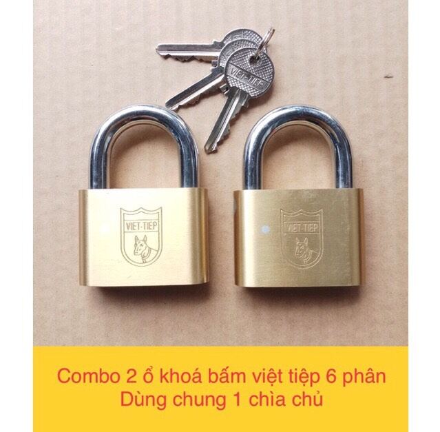 Combo 2 ổ khoá việt tiệp dùng chung 1 chìa chủ