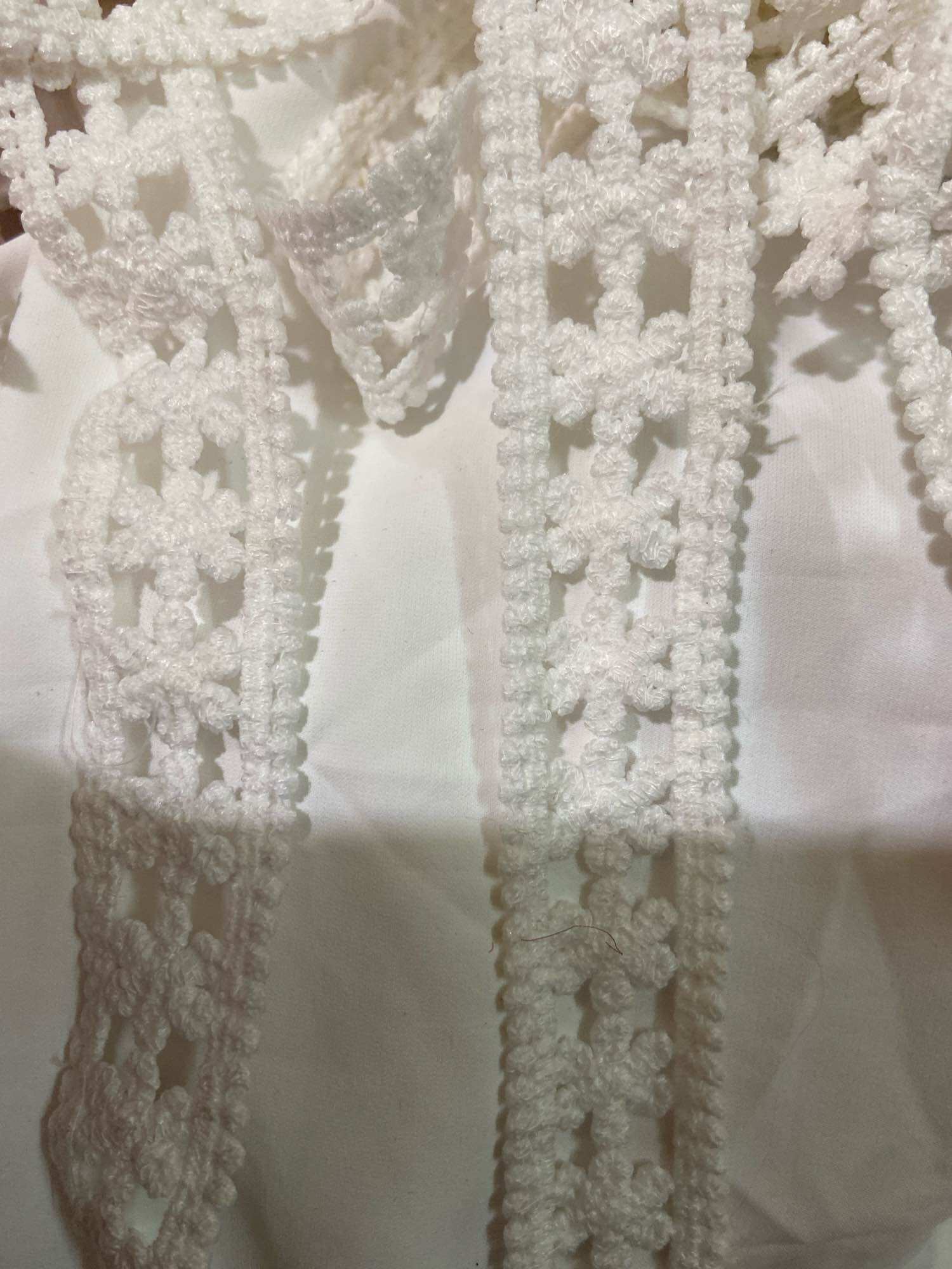 1m x 2cm5 ren viền ren cotton trắng ren xinh trang trí váy áo túi ví nón làm handmade (B5)