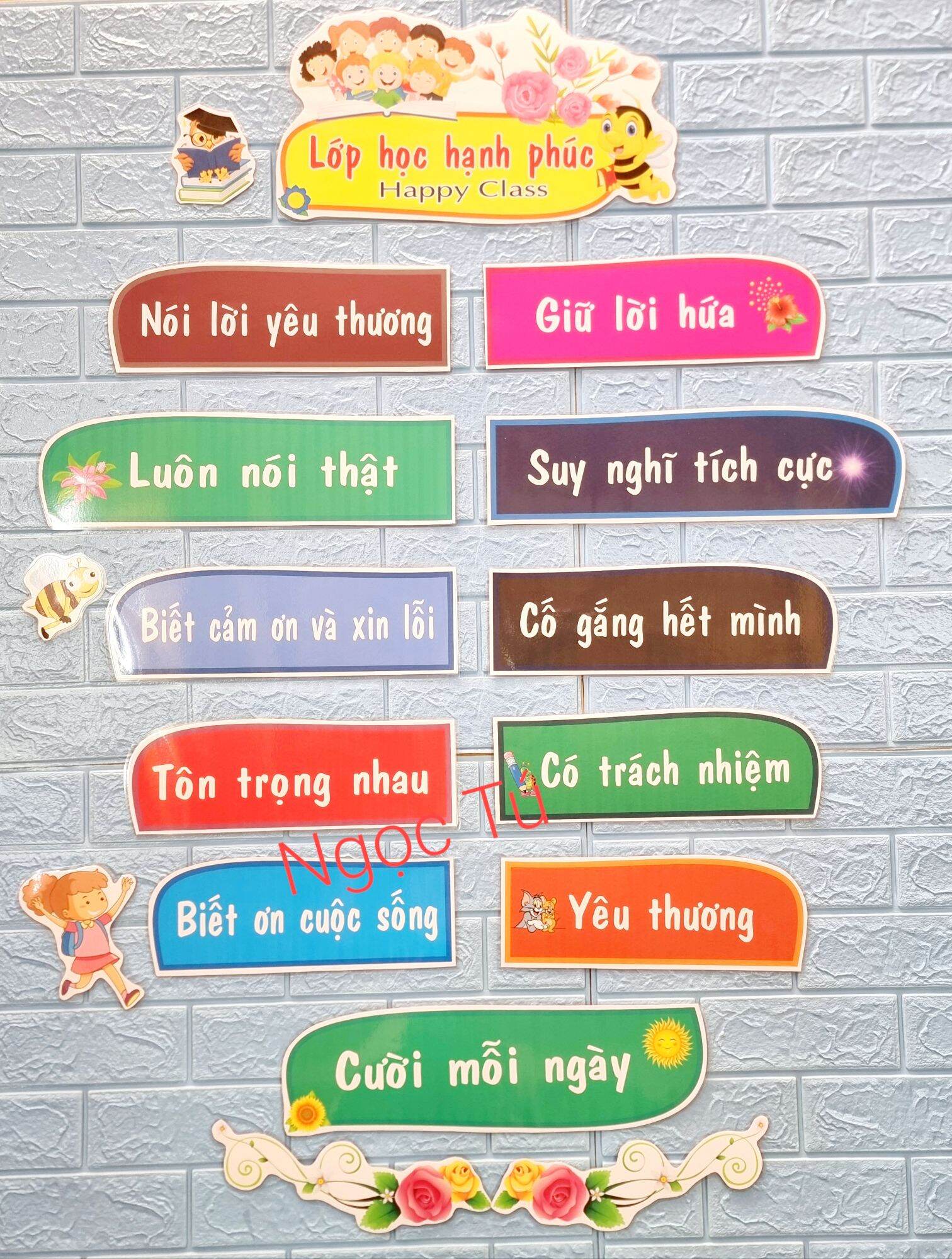 (Đồ dùng dạy học MCH) Sét bộ Lớp học hạnh phúc Rời.