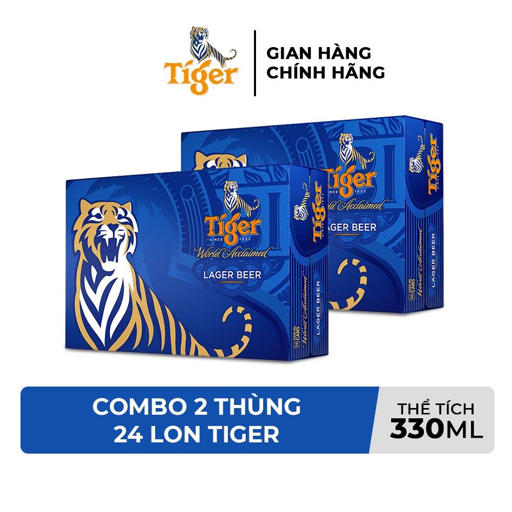 Combo 2 thùng bia tiger lon