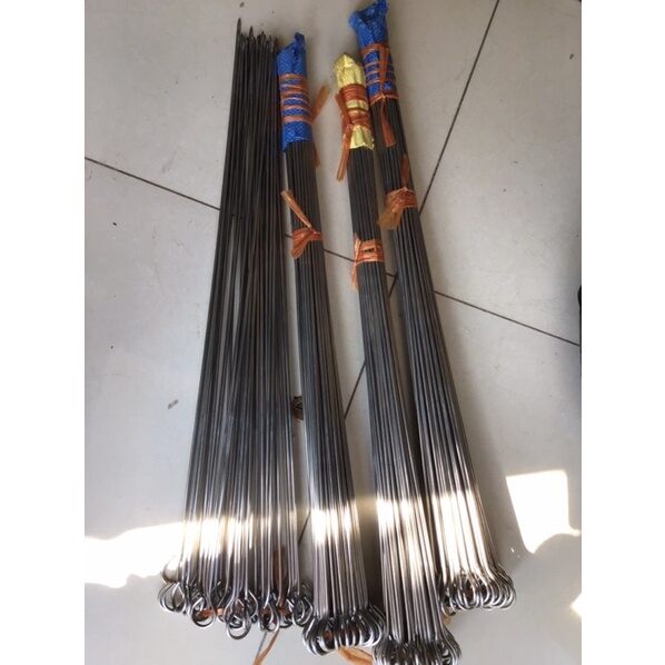 Que xiên nướng thịt inox ,xiên nướng thịt bằng inox dài 50cm, 60cm, 70cm