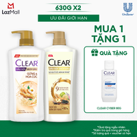 COMBO 2 DẦU GỘI CLEAR GỪNG & HOA CÚC VÀ 9 THẢO DƯỢC CỔ TRUYỀN 630G x2