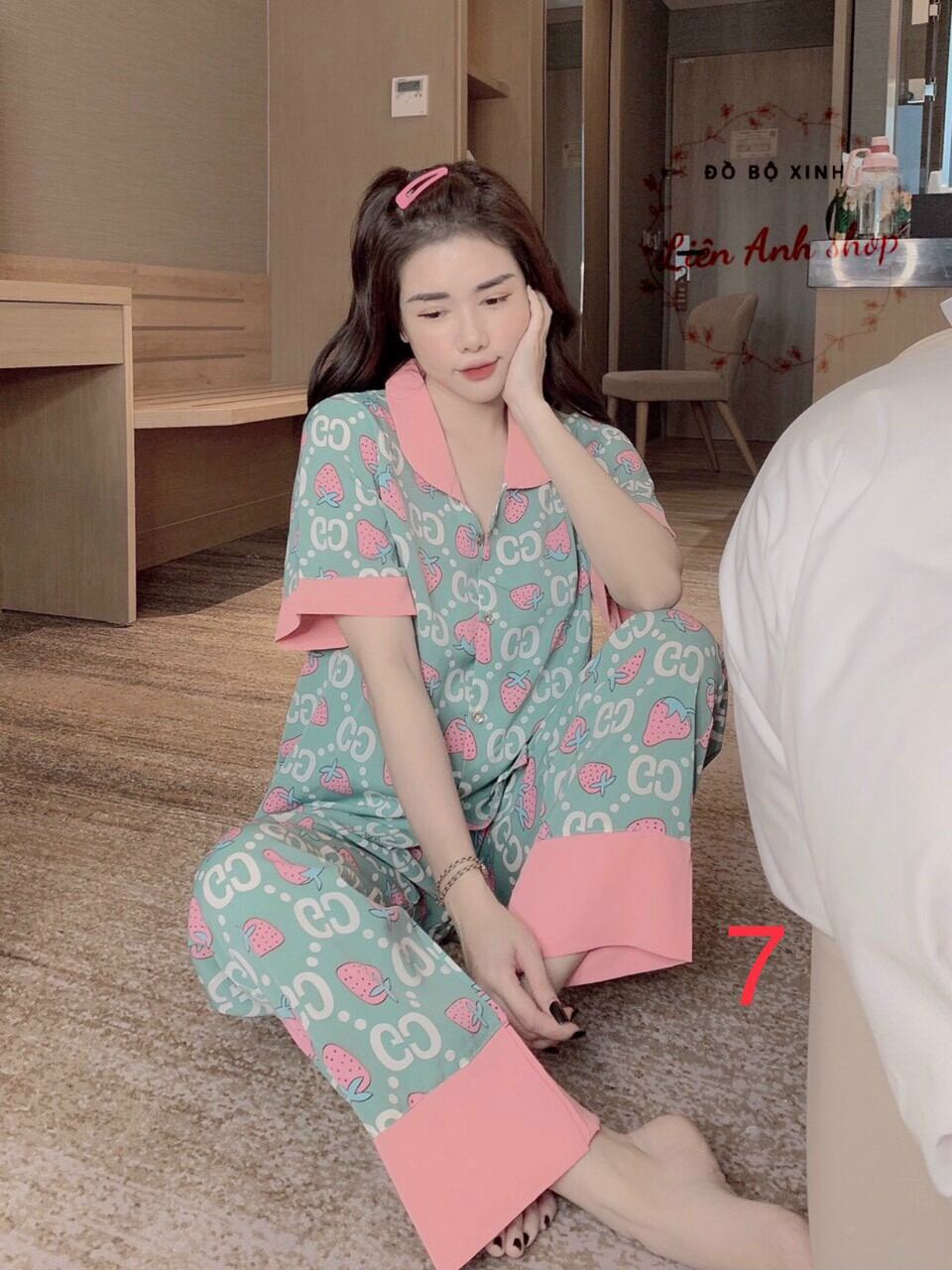 Bộ lụa Pijama lụa loại 1 chất mềm mịn, mát + Ảnh thật ,Bộ Lụa Mango Tay Ngắn