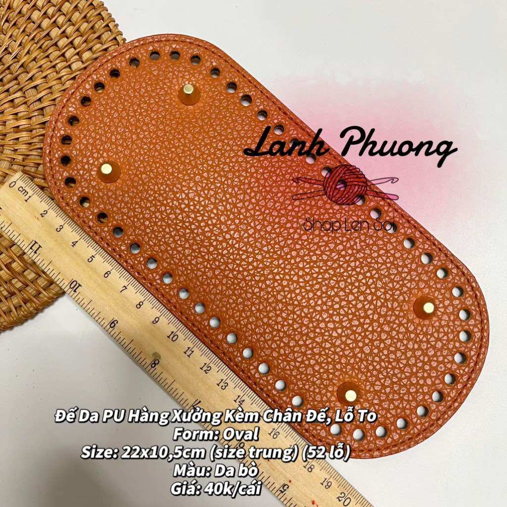 Đế Túi Da Pu 22x10.5cm size trung