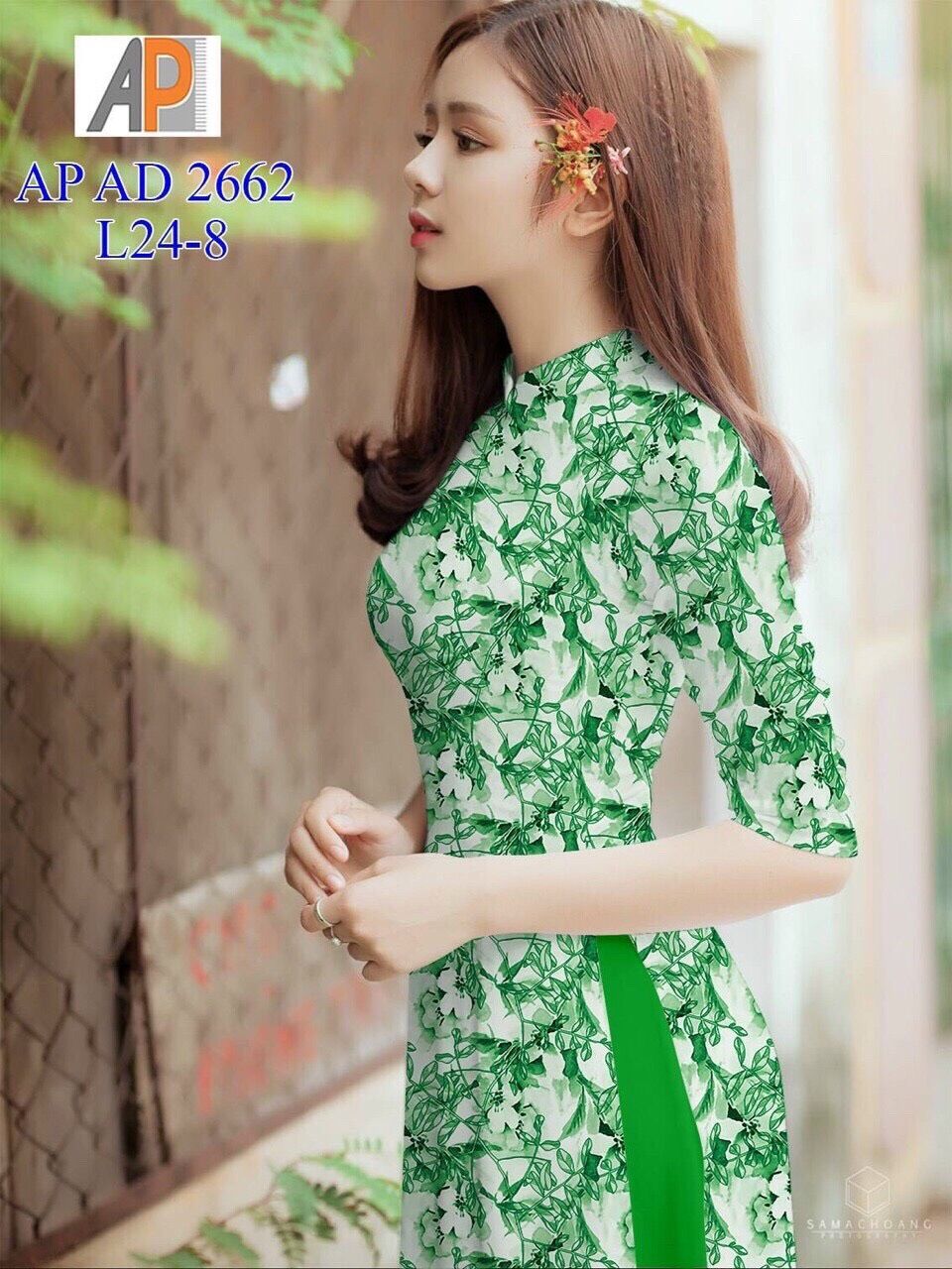Vải áo dài in hoa đều