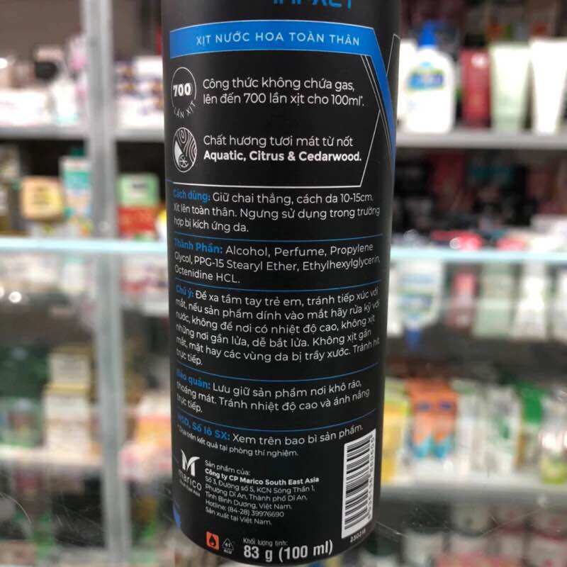 Xịt nước hoa toàn thân X-Men Impact 100ml