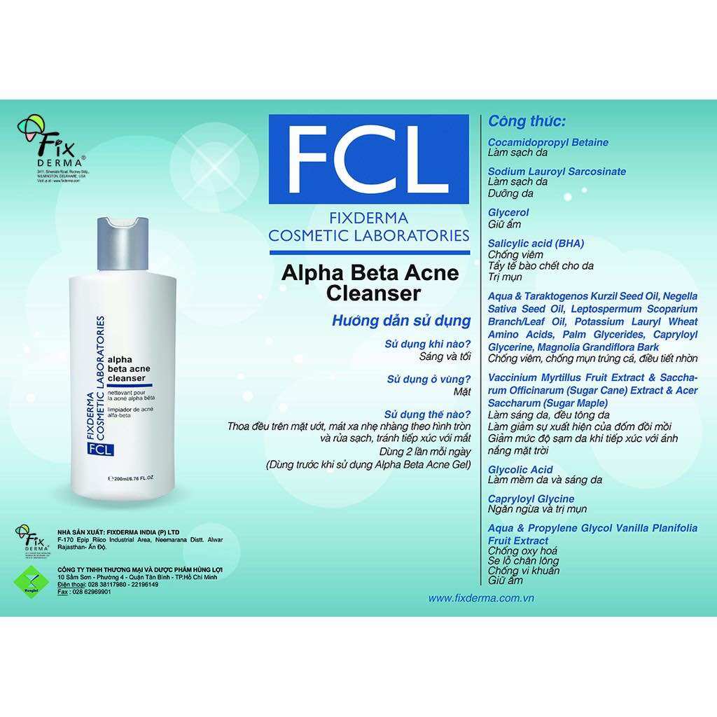 SỮA RỮA MẶT GIẢM MỤN FCL ALPHA BETA ACNE CLEANSER