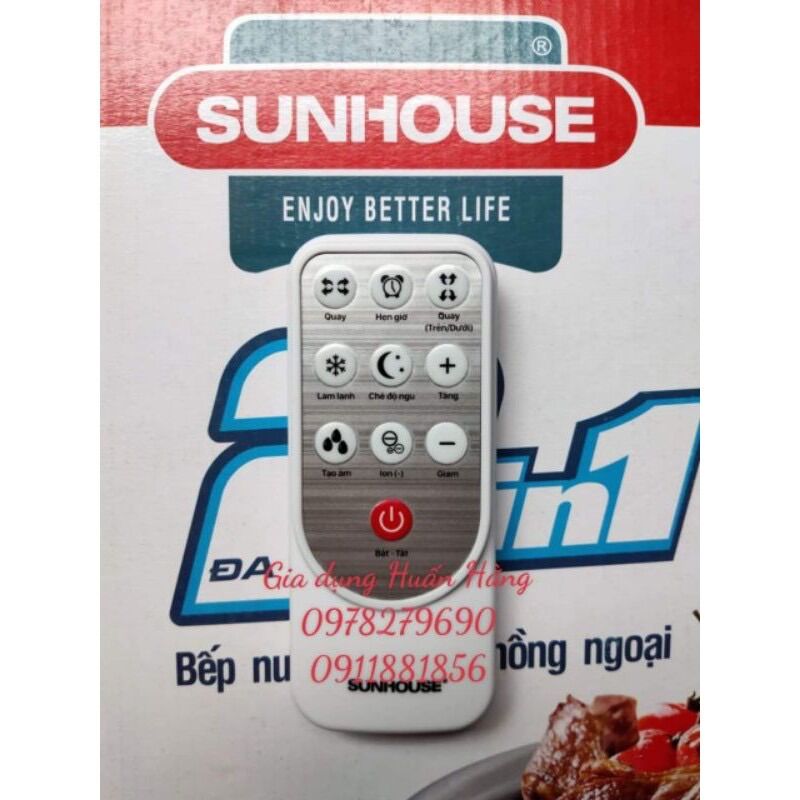 ĐIỀU KHIỂN TỪ XA, MẠCH NGUỒN, MẠCH HIỂN THỊ, BƠM QUẠT ĐIỀU HOÀ SUNHOUSE SHD7722