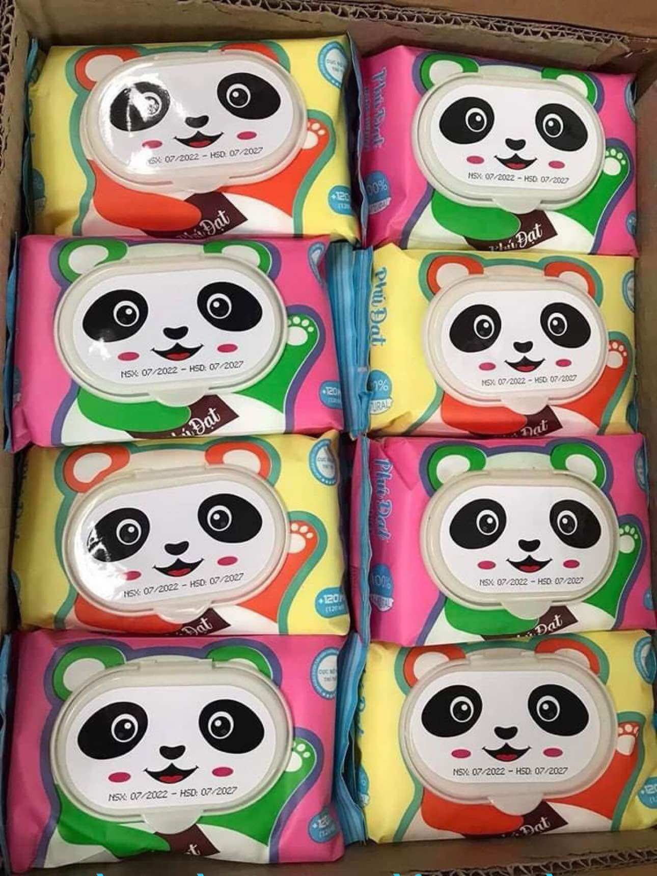Thùng 10 gói khăn ướt gấu dâu Phú Đạt